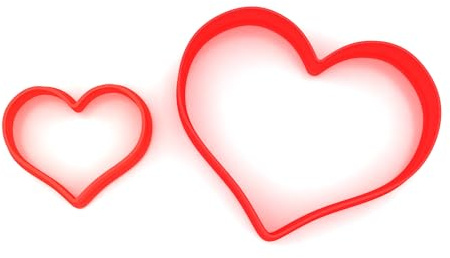 Heart Shaped Cutters | Plastic Cutter for Baking, Fondant, Clay, Pastry, Icing, Jewellery (3CM + 5CM) v2