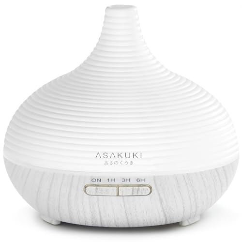 ASAKUKI 300ML Aroma Diffuser | Ultraschall-Luftbefeuchter mit 7 LED-Farben für Yoga Zuhause Büro, Geschenk