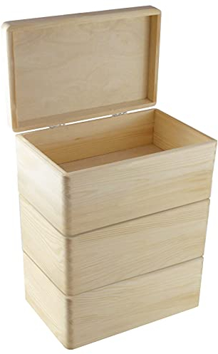 Holzfee Holzkiste Trio 30 x 20 x 40 cm Set Aufbewahrungsbox Holz Kiste Holzbox