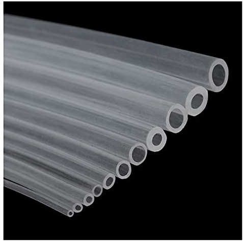 Tubo Transparente Manguera de leche de caucho de silicona transparente de grado alimenticio flexible de 1 metro 2 3 4 5 6 7 8 10 mm de diámetro Tubo con seguridad suave flexible Tubo Silicona