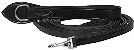 Dy'on Leather Draw Zügel New English Huntergrip in Größe: Full (EU). - Schwarz - Full