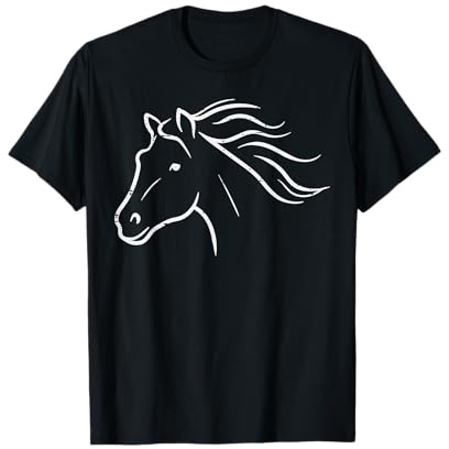 Minimal Horse Head Animal Riding Equestrian Men Women Kids T-Shirt