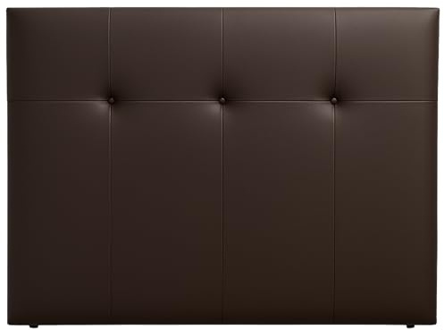 DESCANSIN - Cabecero Tapizado | Cabeceros de Cama Matrimonio o Individual | Cabeceros Polipiel Fácil Limpieza, Colocación, Resistente y Lavable | Cabecero Acolchado en Diferentes Tamaños (135, Wengue)