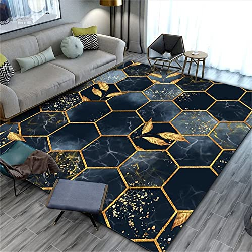 RUGMRZ Wohnzimmer Dekoration Moderne Wohnzimmer Schlafzimmer abstrakte Kunst Teppich Aussenbereich blau Teppich modern Design Balkon Boden Teppich Wohnzimmer Dekoration Teppich deko Kamin 300x400CM
