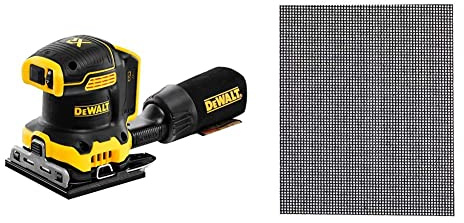 DEWALT DCW200N 18V XR 1/4 Sheet Palm Sander -Body & DTM3023QZ 120 Grit 1/4 Sanding Sheets (Pack of 5)