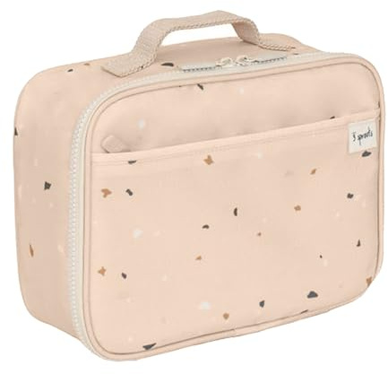 3 Sprouts Borsa Termica Bambini, Porta Pranzo, Terrazzo Sabbia | interno isolato; per scuola, picnic e gite; adatta a snack, bevande e contenitori; con manico superiore e chiusura zip