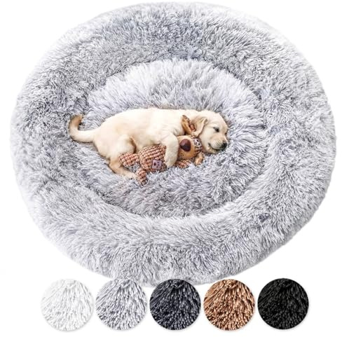 Wahre Tierliebe Hundebett Fluffy Wolke - Das Original, mit waschbarem Bezug Hundekissen, Hundekorb, Flauschiges Hundebett für große, mittelgroße & kleine Hunde