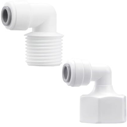 Qrity 1 Pezzi 1/2 Maschio/Femmina a 1/4 Gomito Rapido Collegamento, Raccordi di Collegamento Rapido, Push in to Tubing Pipe Joint