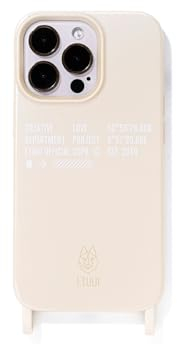 ETUUI Metallic Hook Hülle mit Ösen iPhone 14 Pro Max Creme [kompatibel mit MagSafe] - hochwertige Schutzhülle, Rundumschutz Handyhülle