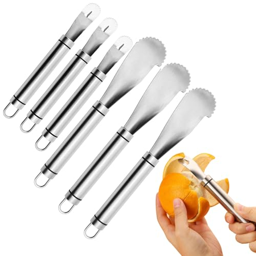 Schäler, Zitronenschäler und Edelstahl Orangenschäler, Zitronen Zester Schäler Professioneller mit Zimt Messer Scheibe für Gin Cocktails Limetten Orangen Küchen Werkzeug (6 Stück)