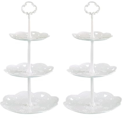 3 Tiers Cake Display Stand, 2PCS Party Server Plates Stands, Plastic
