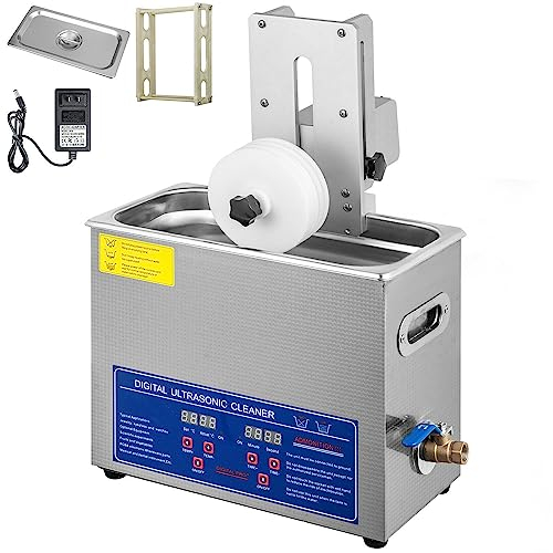 Pulitore ad ultrasuoni Macchina per la Pulizia di Dischi in Vinile ad ultrasuoni da 6 Litri Kit Completo, Pulitore per Dischi da 7-12 con stendino per Negozio Domestico