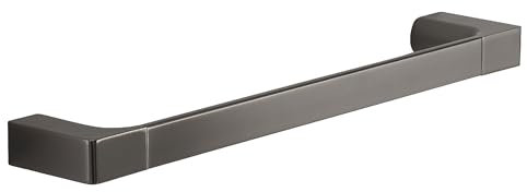 Gedy PIRENEI Portasciugamani bagno, Portasciugamani da parete, 35,1 x 6,6 x 2,6, Gun Metal, Trattamento PVD, Ottone