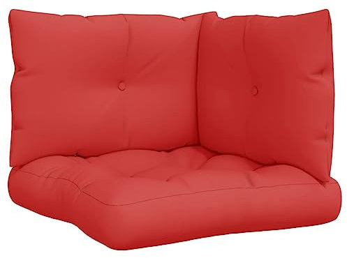 vidaXL Pallet Cushions - Red, 3 pcs, Polyester Fabric, Water-, Suitable for Indoor & Outdoor Furniture, Optimal Comfort