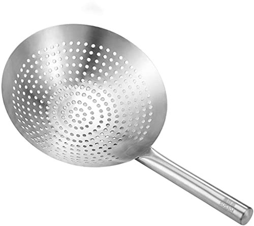 Cucharas Para Cocinar Espumadera de cocina, colador grande de acero inoxidable, colador de camarones fríos fritos gruesos for el hogar, colador, herramientas de cocina Cucharas Para Revolver(E)