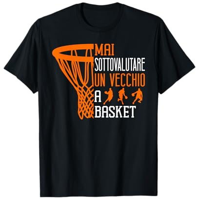 Divertente Un Vecchio A Basket Pallacanestro Maglietta