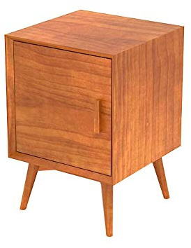MEILISHAOMEI Mesita de Noche de Madera Maciza, Mueble Auxiliar para sofá de Porche de Sala de Estar, Mueble de una Puerta, Mesa Auxiliar, 6 Colores (Color: Madera de Cerezo)