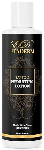 ETADERM Tattoo Lotion - Tattoo Aftercare Lotion with Aloe Vera, Glycerin, Shea Butter & Coconut Oil - Tattoo Cream Aftercare for Skin Hydration & Moisturizer - Enhances Tattoo Color & Vibrancy 236ml