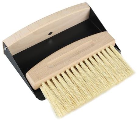 Set di Paletta e Scopa, Mini Spazzola e Palette in Legno da Tavolo, Scopino per Spazzare e Pulire Ripiani dei Tavoli