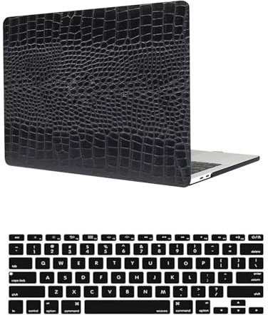 HLAAJJX Hülle für MacBook Pro 14 Zoll M3 M2 M1 Case Retina Display Touch ID 2023 2021 A2442 A2779 A2918 A2992, Plastik Schutzhülle & EU QWERTY Tastaturschutz,Krokodil