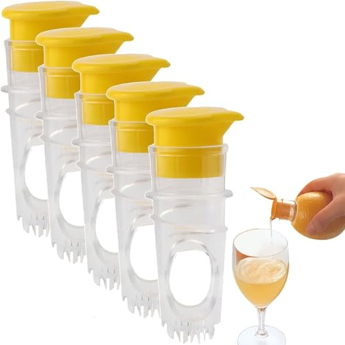 5 Presse-Citrons Manuels, Presse-Citron Manuel Portable, Presse-Agrumes Manuel et Verseur de Citrons, Presse Citron, Presse-Citron en Plastique, pour la Maison, le Camping et les Pique-Niques