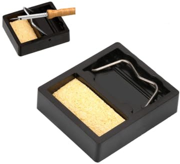 Hapivida Soldering Iron Stand Holder, Mini Electric Iron Stand with Sponge | Bakelite Solder Iron Rest for Electronics Repair, DIY, Crafts - Portable & Heat-Resistant