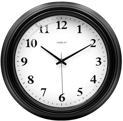 TAHEAT Orologio da Parete Silenzioso Vintage Nero Design Moderno 30cm | Batteria Inclusa | Ideale per Soggiorno Cucina Camera Ufficio