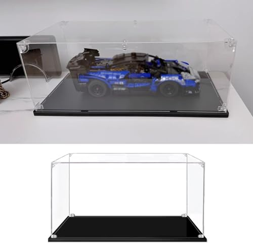 Vitrina Expositora Caja de Acrílico Transparente de 15 a 60 Cm de Largo, Vitrina de Acrílico para Modelos de Coches, Cubierta Protectora de Almacenamiento a Prueba de Polvo, Organizadores de Objetos(4