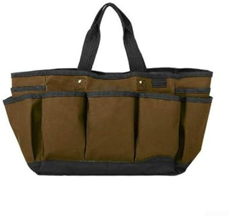 Sac à outils de jardin, sac fourre-tout portable en tissu Oxford 600D pour tous les accessoires de jardinage (couleur café)