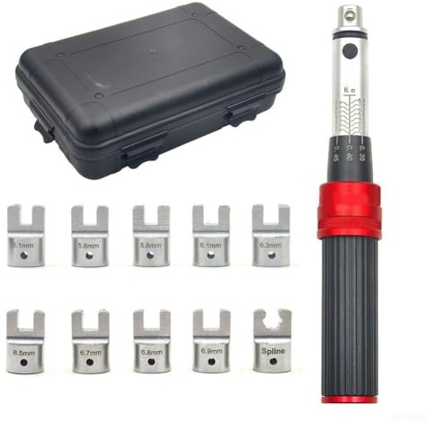 URPIZY Präzisions Drehmomentschlüssel Für Speichen 5.1-6.9mm Für Motorrad Enduro Werkzeug Set Aluminium Speichenschlüssel Einstellbar Für Motorräder Geländemotorräder