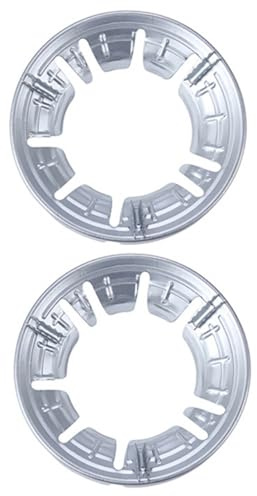 Anello Supporto Wok in Ghisa 9 Fori Argento, 2 Pezzi | Inserto Antiscivolo, Isolamento Termico e Risparmio Energia, Uso Cucina per Bollitore e Pentola Zuppa
