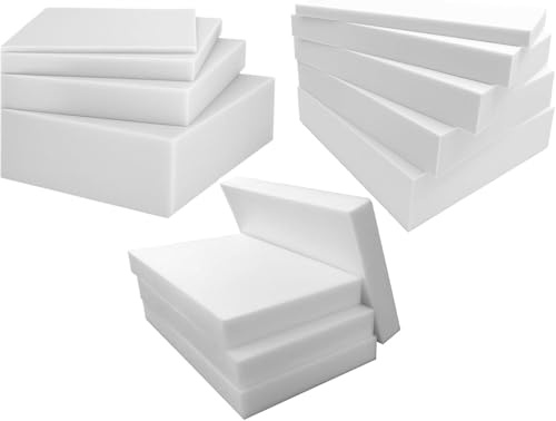 Laam linen Pack of 2 Upholstery Firm Foam for Cushions Cut to Any Size High Density For All type of Foam Seating Bench, Stool, Window Seat, Sofa, Chair Pads, Pet Bed Use (20”x20”x2”Inch)