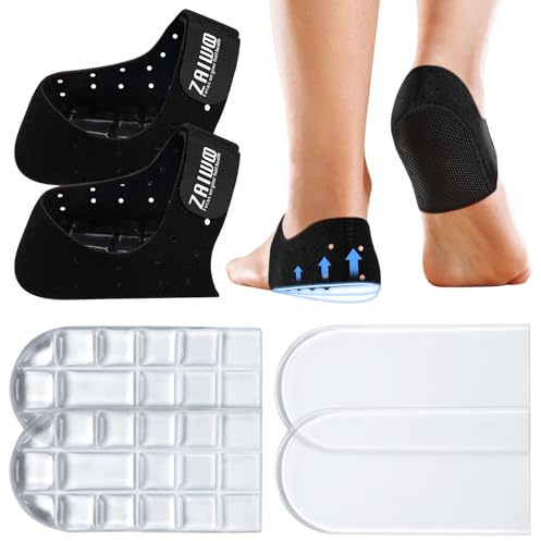 ZAIWOO Adjustable Heel Cups for Heel Pain Relief, Heel Spur Relief Products, Provide Supportive and Cushioning Gel Heel Pads Cushion for Plantar Fasciitis Relief Achilles Tendonitis