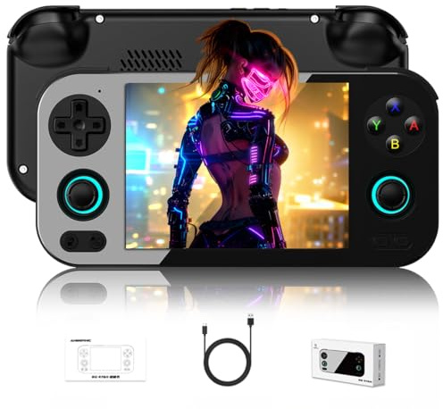 RG476h Retro Handheld Game Console - 4.7-inch LTPS in-Cell Screen Android 13 System 128G Storage Support AI, 3D Hall Effect Joystick HD and TV Output, Built-in 128G/256G TF Card(Black/No Games)