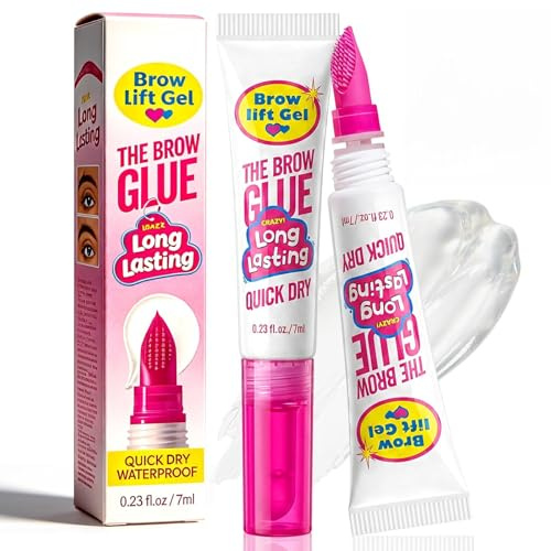 2 Pièces Gel Fixateur Sourcils, Gel Styling Sourcils Effet Laminé, gel Coiffant sourcils Avec Brosse Applicateur, Finition Sans Résidus Pour Look Naturel