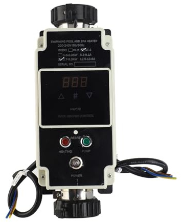 ZenithAur 2,7 till 3,3 kW poolvärmare elektrisk poolvarmvattenberedare bubbelpooltermostat med digital display för bubbelpool spabadkar
