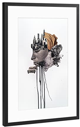 artboxONE Poster mit Rahmen Schwarz (Metallic) 30x20 cm Metropolis von Richard Vergez - gerahmtes Poster