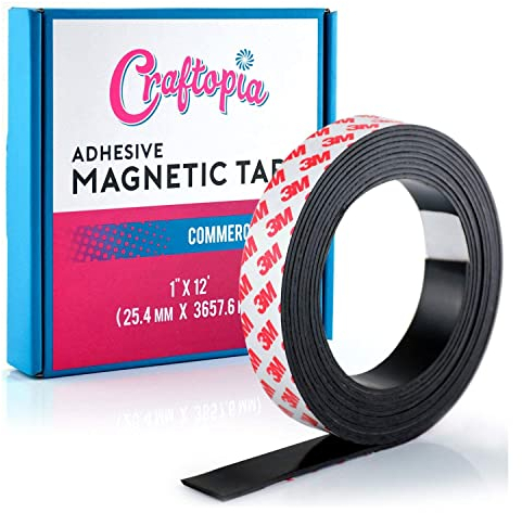 Craftopia Rotolo tagliabile con striscia magnetica autoadesiva|1,3 x 762 cm|Forte, flessibile, facile da tagliare Peel and Stick Magnetic|Spessore 50 mil|Artigianato, regali, ufficio, casa