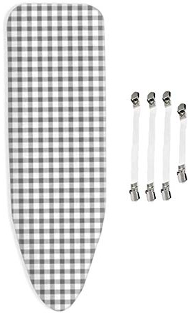 MKMKM Extra Dicker Bügelbrettbezug, beständig gegen Anbrennen und Flecken, schnelles Bügeln, schwarzes Plaid, XL/XXL 150x50