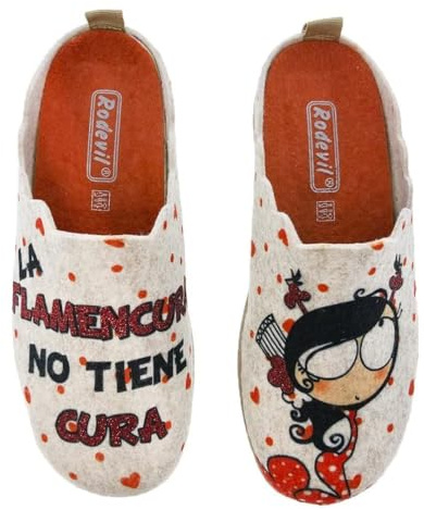 Zapatillas Fieltro Estar por casa cómodas Mujer. FLAMENQUILLA Originales - Fabricacion española 39