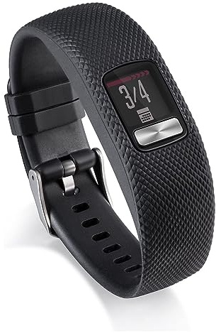 INF Ersatzarmband kompatibel für Garmin Vivofit 4, Wechselarmband, Zubehörarmband, Sport Uhrenarmband, TPU/TPE, schwarz, Large