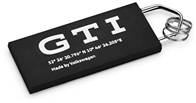 Volkswagen 5HV087013 Schlüsselanhänger Schwarz/Weiß, GTI Kollektion, 80x35x6 mm