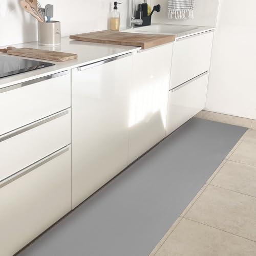 OLIVO.shop Passatoia Cucina PVC al Metro, Multiuso, 50x300 cm ROTOLO MULTI | Multiuso, cucina, corridoio, proteggi ripiani, cassetti, su misura, antiscivolo, lavabile, GRIGIO