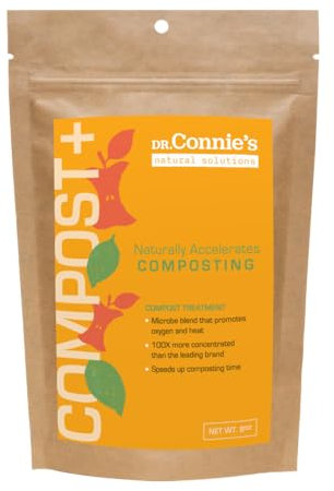 Dr. Connie’s Compost Plus 100x Concentrated Natural Compost Accelerator | Fast-Acting Microbe Blend for Indoor & Outdoor Bins, Tumblers, and Piles | Odour Control & Rapid Decomposition