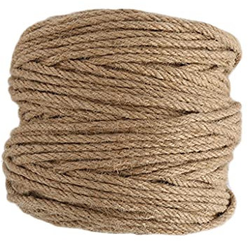 yjyxzy Corda di Canapa Juta Naturale Decorazioni Spago in Juta Corda Ecologica Arte e Mestieri Stringa per Decorazione Giardinaggio Progetti Corda di Juta Cord per Corda (Color : 8mm, Size : 40m)