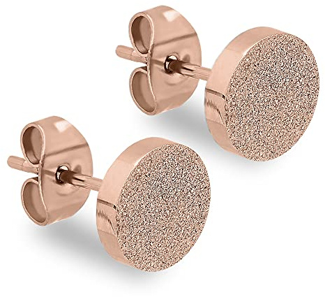 Max Palmer® Runde Ohrstecker mit Platte in Diamant-Optik | 4 Farben
