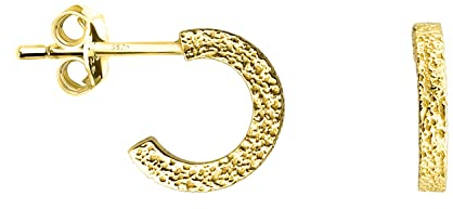 SOFIA MILANI - Damen Ohrringe 925 Silber - vergoldet/golden - Gehämmerte Vintage Steck Creolen - E1230