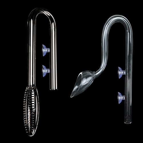Caylingdee Glass Lily Pipe Inflow Outflow Set Aquatic Violet Inflow Pipe for Aquarium Planted Tank Aquascaping 13mm for 12/16mm(1/2 ID) Tubing