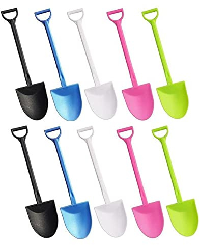 120 PCS Disposable Mini Shovel Shape Spoons, Colorful Plastic Ice Cream Shovel Spoon for Dessert Pudding Yogurt Sugar (4.8 Inch, 5 Color)