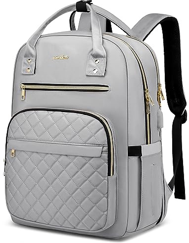 YAMTION Sac à dos pour femme avec poignée, sac à dos scolaire pour femme - Sac à dos scolaire pour l'école, le collège, le bureau, le travail, la ville